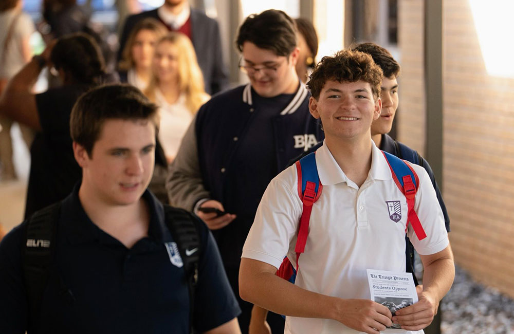 Students walking